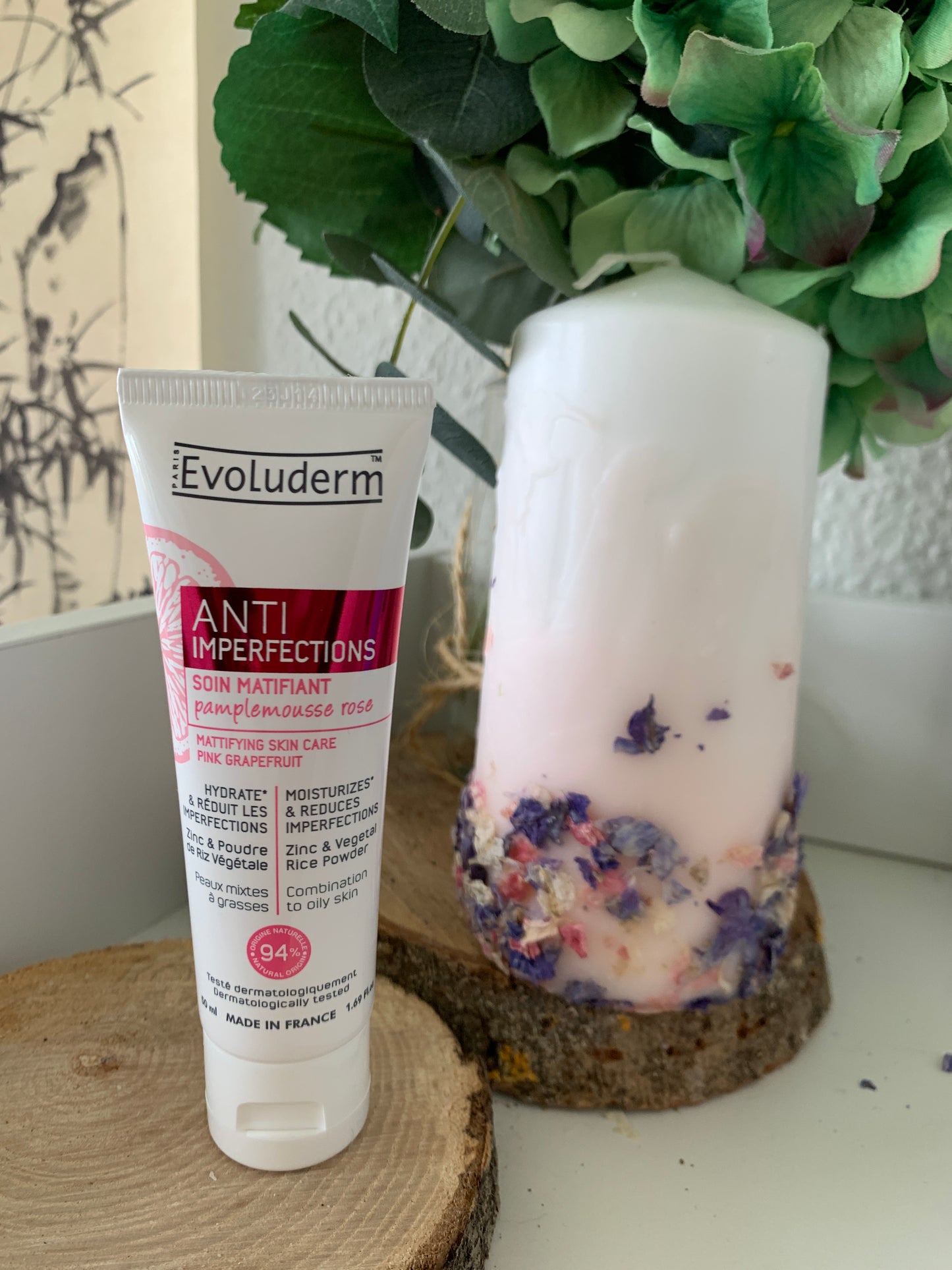 「Evoluderm控油抗痘乳|含2%水楊酸+茶樹精油|法國藥妝配方|8小時持久啞光|改善毛孔粗大+暗瘡|油肌實測前後對比」