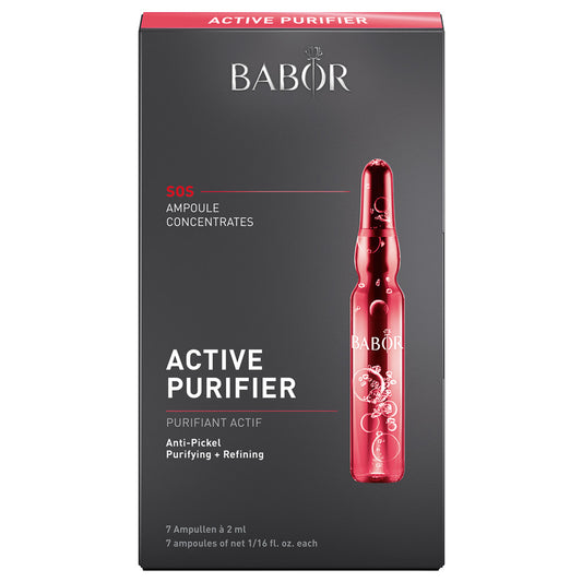 Babor ACTIVE PURIFIER 採用獨特的淨化配方,富含水楊酸、金縷梅萃取等成分,能有效清潔毛孔深處污垢,去除多餘油脂,舒緩痘痘、粉刺等問題,改善肌膚粗糙、暗沉,重拾清新光采。