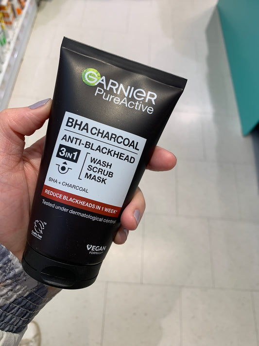 Garnier 3合1竹炭去黑頭磨砂面膜 - 1click2beauty