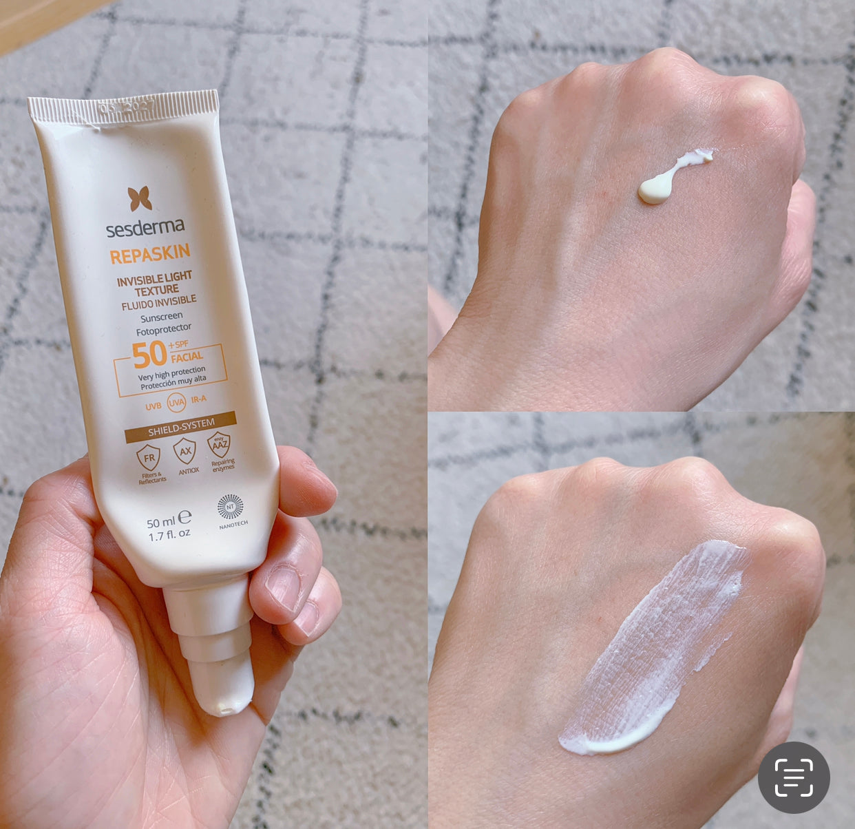 Sesderma Repaskin Invisible Light Texture Facial Sunscreen SPF50，50ml