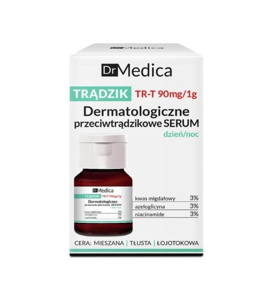Dr Medica Dermatological anti acne serum,專為痘痘肌膚研發。含天然植物成分,溫和調理肌膚,減少痘痘形成,加速修復。
